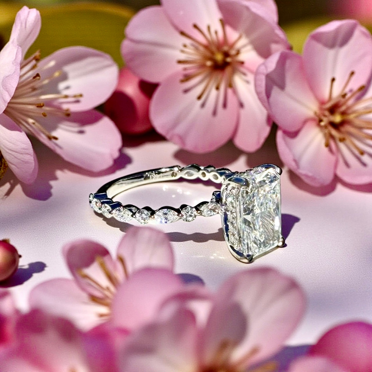 w3.59 Carat Lab-Grown Rectangular Modified Brilliant Diamond Ring (IGI Certified) 💍